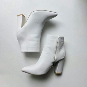 White Heeled Ankle Boots